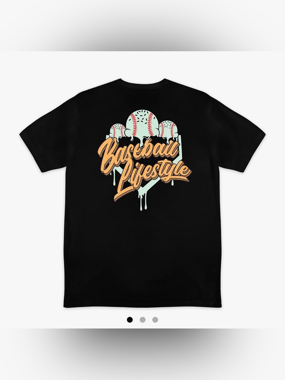 ADULT NWT Baseball Lifestyle 101 BL101 Men’s Scoops Ice Cream Tee Mint Black l